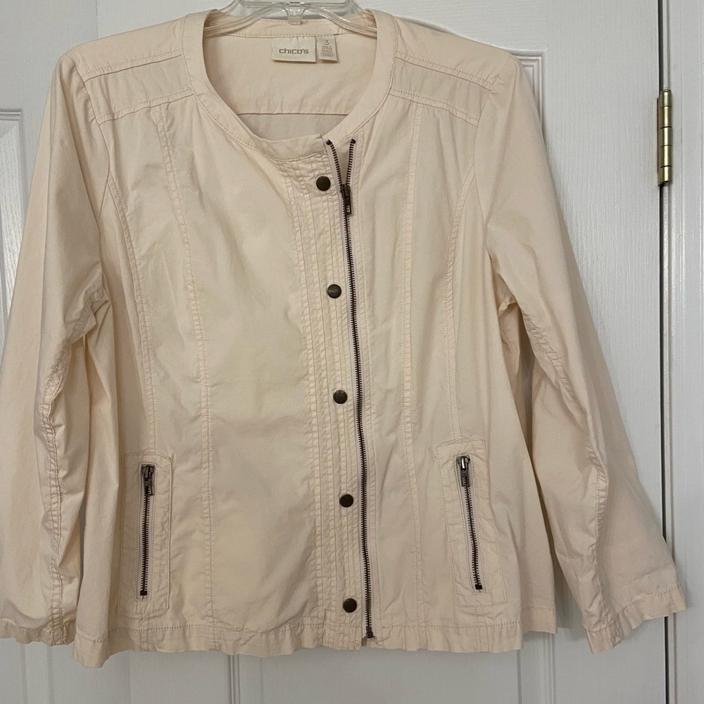 Chicos.  Size 3. Pale pink jacket.